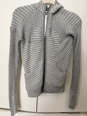 lululemon athletica Gray Ribbed Full-Zip Hoodie